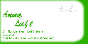 anna luft business card